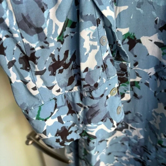 Simons Blue Floral Long Sleeve Dress - Picture 6 of 6